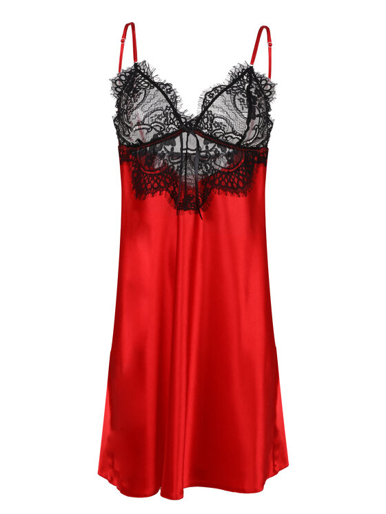 DKaren Lingerie DKaren Lingerie Halka Ofelia Czerwony Slim Fit