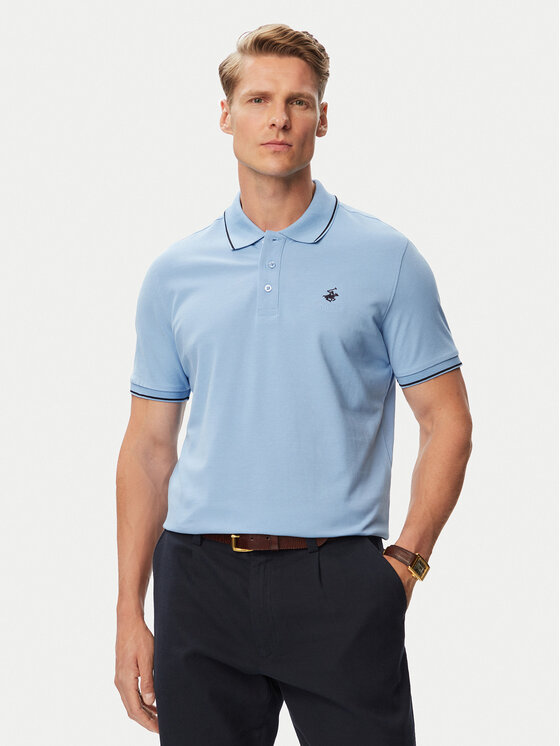 Beverly Hills Polo Club Tricou polo P-SS26M-P42561BBU Albastru deschis Regular Fit