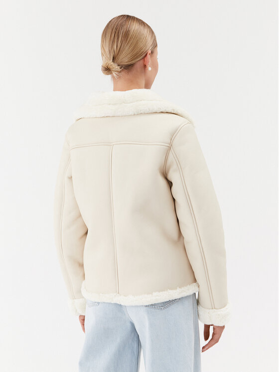 Guess Guess Cappotto in shearling Dafne W3BL60 WFSL0 Écru Regular Fit
