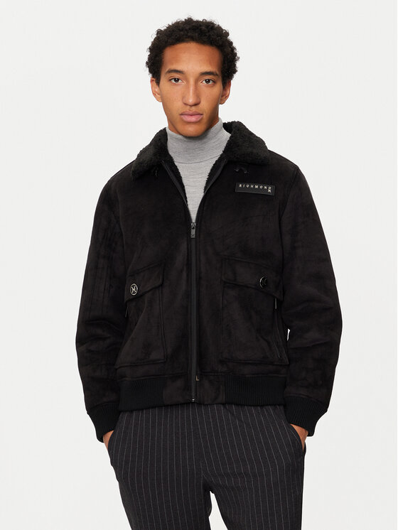 Richmond X Giacca in similpelle UMA24167MT Nero Regular Fit, taglia : 52