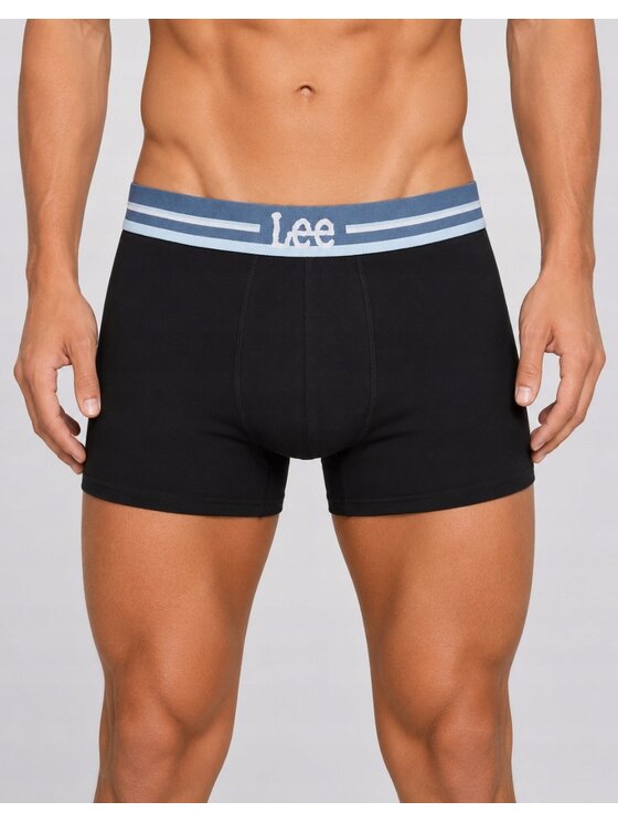 Lee Lee Bokserki Porter 3 Pack Cotton Elastane Trunks Czarny
