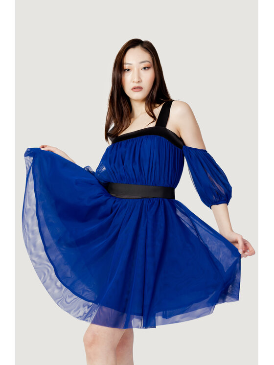 Hanny Deep Hanny Deep Sukienka koktajlowa TULLE BICOLOR Niebieski To Fit