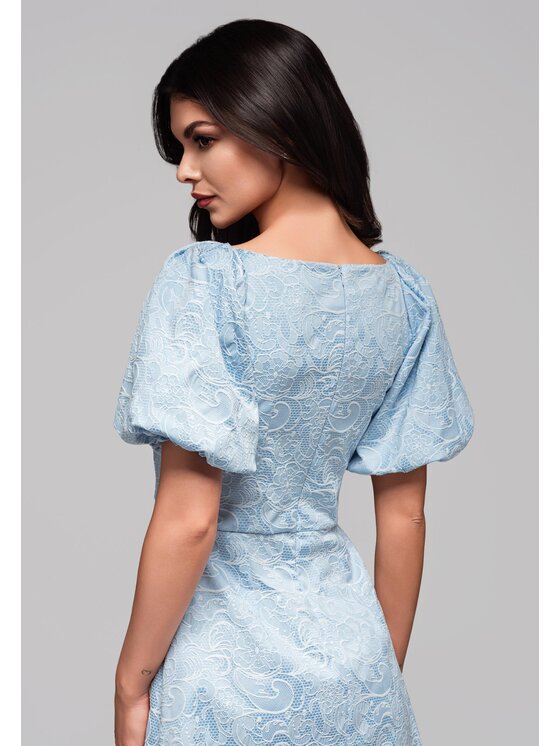 Ombre Ombre Sukienka koktajlowa LA-OM-DLR124 Niebieski Regular Fit