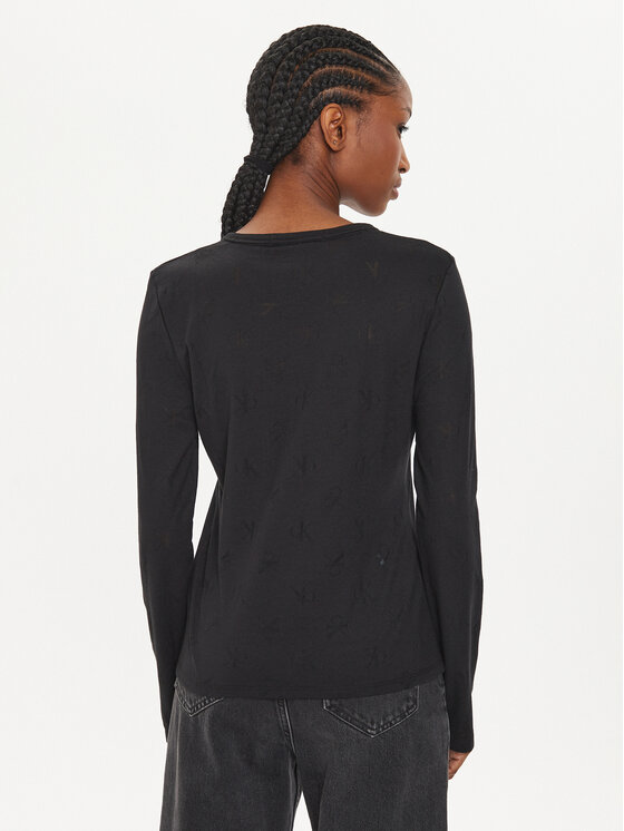 Calvin Klein Jeans Calvin Klein Jeans Blūze Burn Out J20J223628 Melns Regular Fit