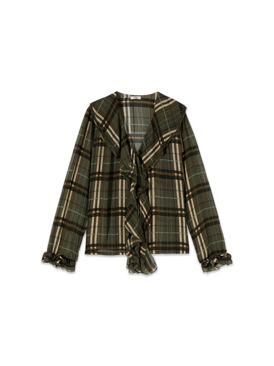 Oltre Oltre Bluzka 2114R003214N0Z5 Zielony Regular Fit