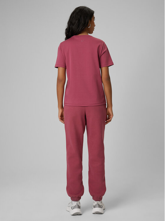 4F 4F Spodnie dresowe BASIC+ Bordowy Regular Fit