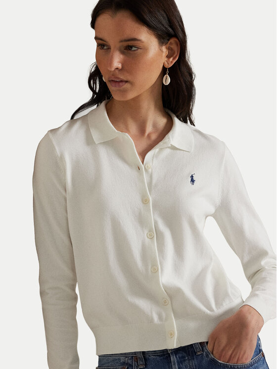 Polo Ralph Lauren Polo Ralph Lauren Kardigán 211972110002 Fehér Slim Fit