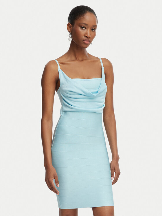 Guess Rochie cocktail W6GK83 Z0686 Albastru Slim Fit