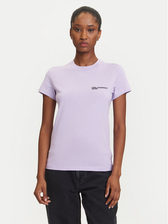 Karl Lagerfeld Jeans Karl Lagerfeld Jeans T-Shirt A1W17004 Fialová Slim Fit