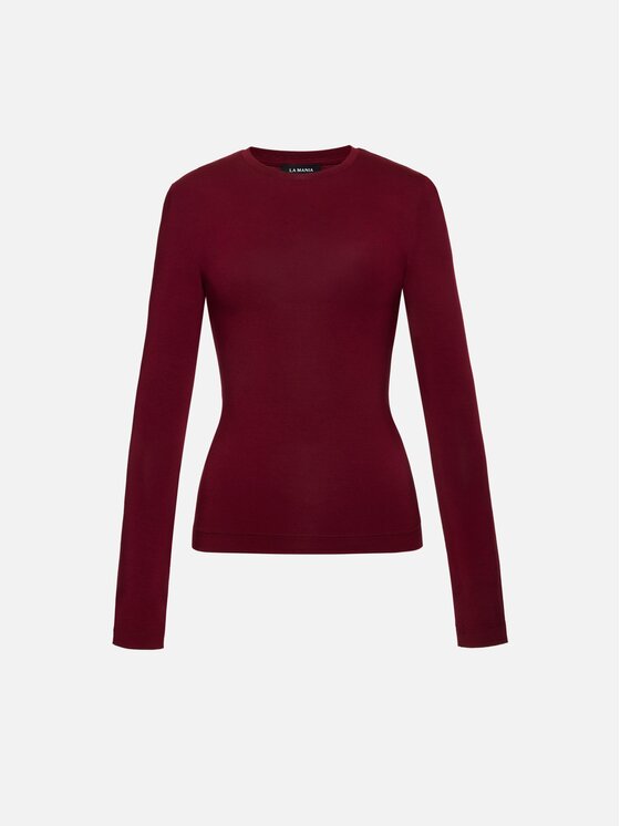 La Mania La Mania Longsleeve APRIL Bordowy Basic Fit