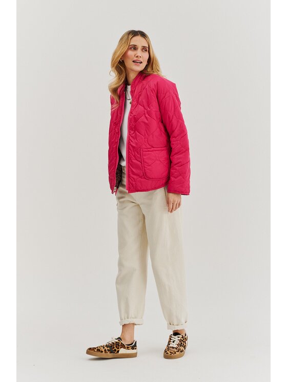 NAOKO NAOKO Prechodná bunda Pink Cheetah Ružová Regular Fit