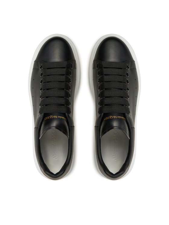 Alexander mcqueen black leather sneakers online