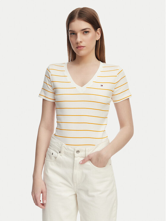 Tommy Hilfiger Tricou New Cody WW0WW40584 Portocaliu Slim Fit