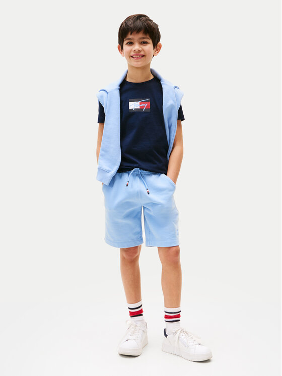Tommy Hilfiger Tommy Hilfiger T-shirt Script Flag KB0KB09725 Tamnoplava Regular Fit
