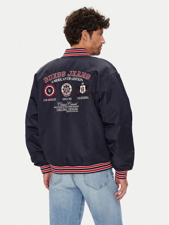 Guess Jeans Guess Jeans Μπόμπερ μπουφάν M5YL15 WHAA2 Σκούρο μπλε Regular Fit