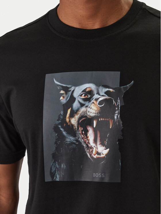 BOSS BOSS Футболка Dobermann 50558965 Чорний Regular Fit