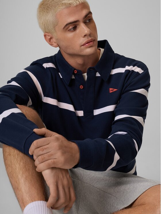 4F 4F Longsleeve 4FRSS26TLONM675-31S Granatowy Relaxed Fit
