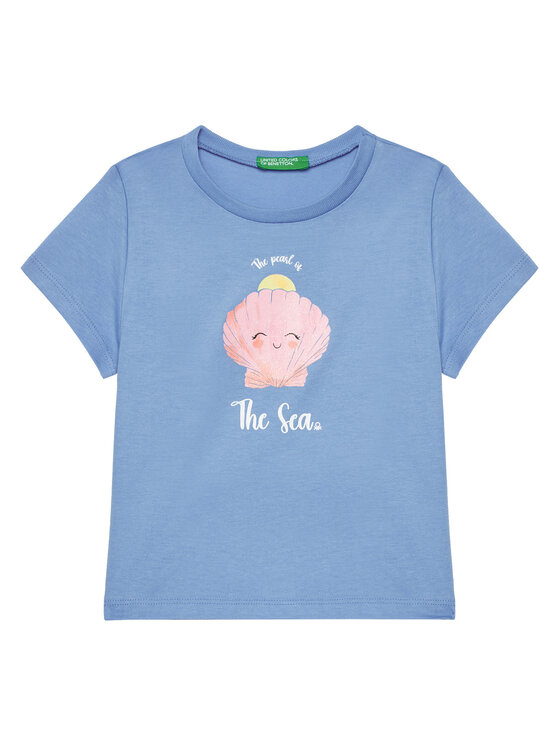 Dziewczęcy T-Shirt United Colors Of Benetton, Rozmiar 116, Niebieski, 3I1XG10JJ