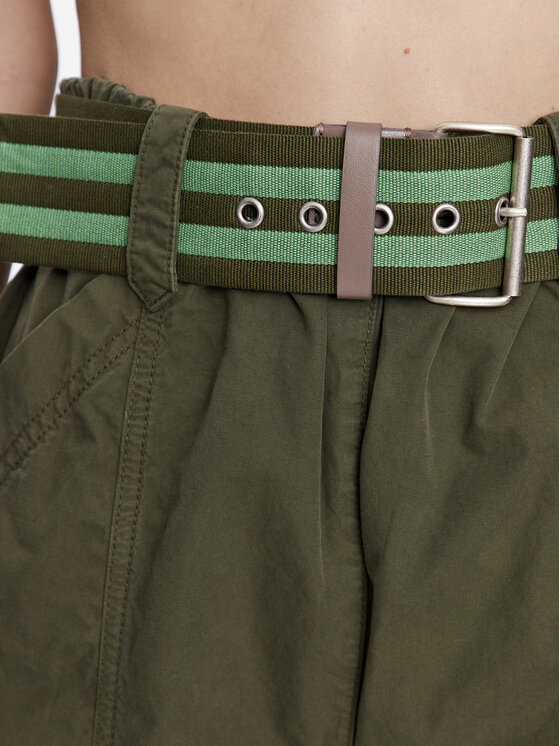 PINKO Pinko Kalhoty z materiálu Rigore 100685 A0I4 Zelená Relaxed Fit