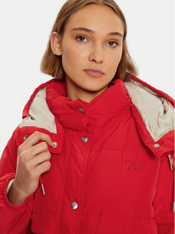 Lee Lee Vatovaná bunda 112355190 Červená Relaxed Fit