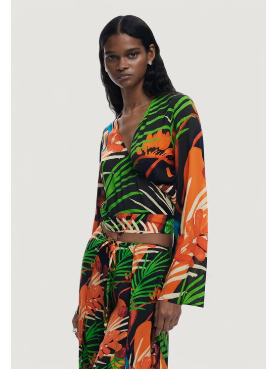 Desigual Desigual T-Shirt SWIM_BAHAMAS BLUS Μαύρο Casual Fit