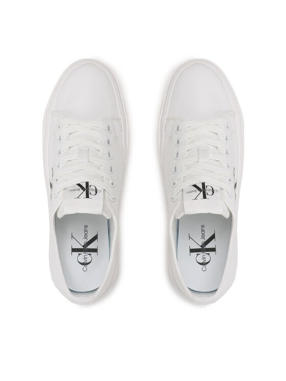 Calvin Klein Jeans Calvin Klein Jeans Tenis superge Cupsole Low Txt YW0YW01033 Bela
