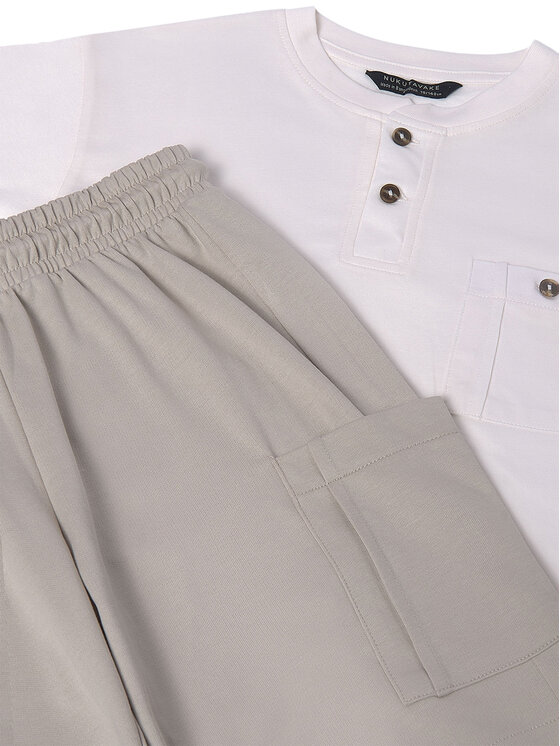 Mayoral Mayoral Completo T-shirt e pantaloncini 6686 Beige Regular Fit