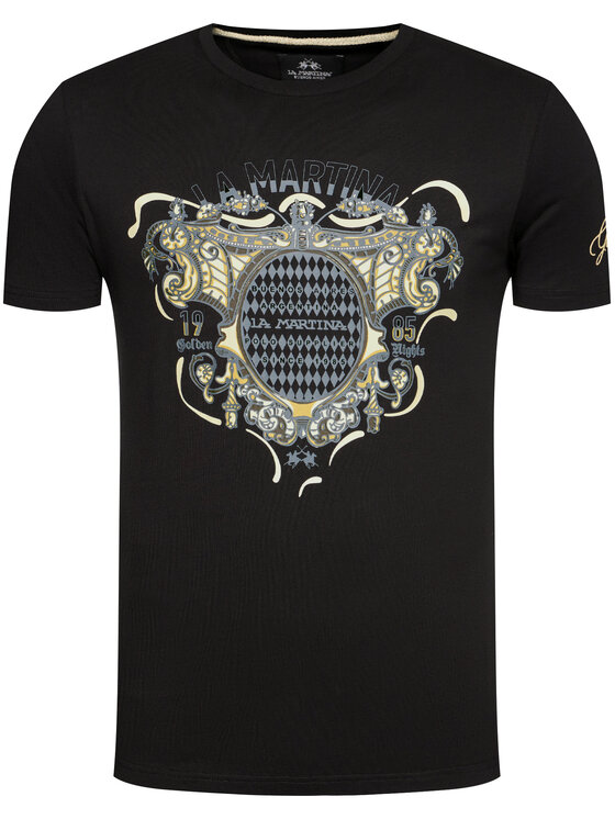 La Martina La Martina Тишърт RMR301 JS206 Черен Regular Fit
