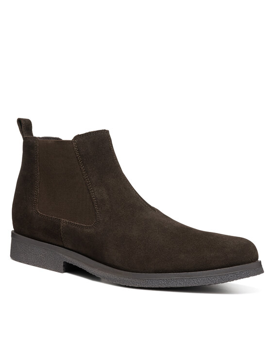 Geox Geox Kotníková obuv s elastickým prvkem Uomo Claudio U2658A 00022 C6024 Hnědá