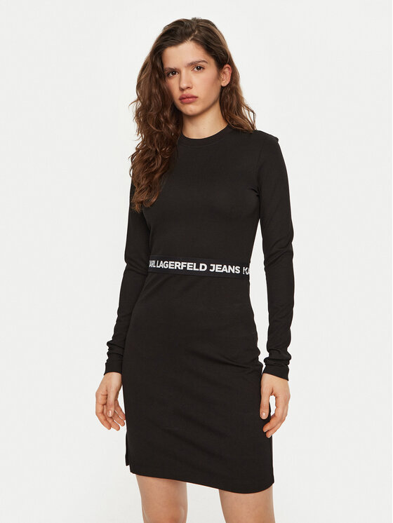 Karl Lagerfeld Jeans Karl Lagerfeld Jeans Hétköznapi ruha A1W13009 Fekete Regular Fit