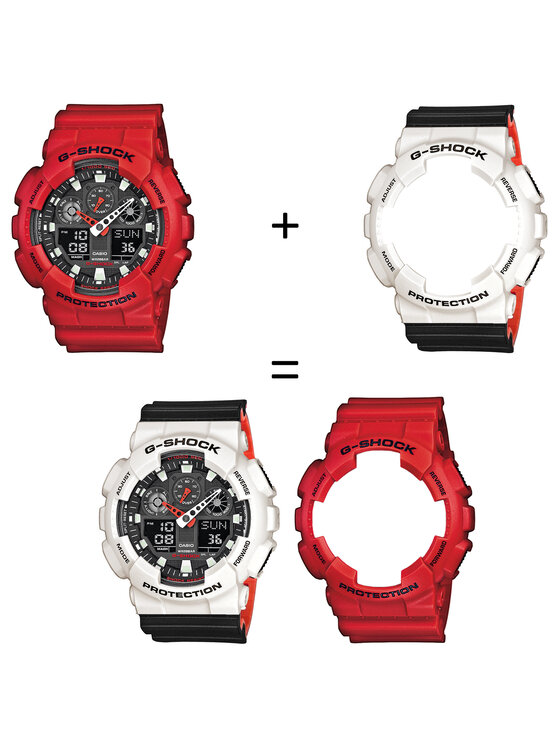 Casio Casio Zegarek SET GA-100B-4AER + BEZEL 10395292 + PASEK 10577142 Czarny