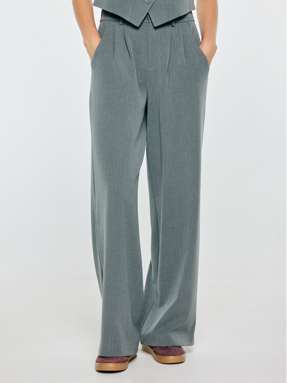 BIG STAR BIG STAR Spodnie materiałowe ELISASHIA Szary Wide Leg