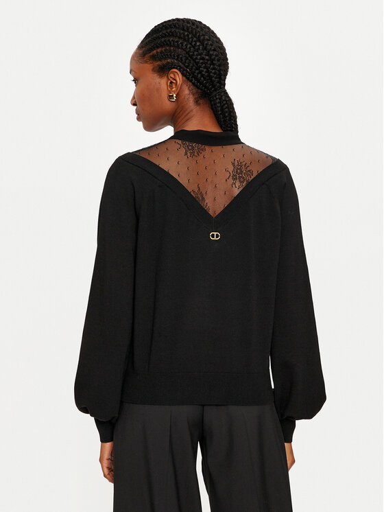 TWINSET TWINSET Pulover 242TP3021 Črna Relaxed Fit
