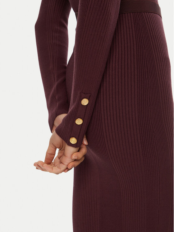 Elisabetta Franchi Elisabetta Franchi Sukienka dzianinowa AM-25B-46E3-V440 Bordowy Slim Fit
