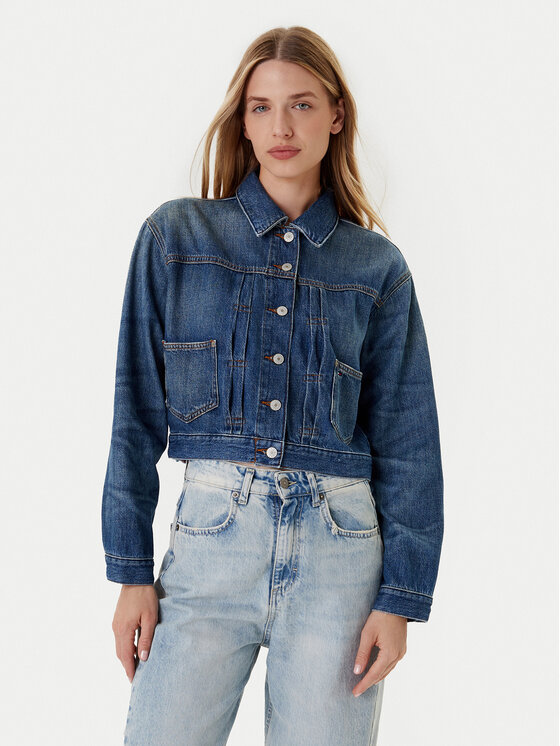 Tommy Jeans Džínsová bunda DW0DW21061 Tmavomodrá Regular Fit