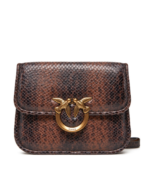 Geantă PINKO Love Box Bag Fl Mini PE 25 PLTT 104297 A2CH Maro