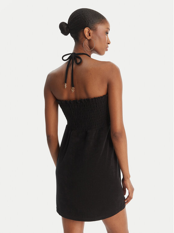 Juicy Couture Juicy Couture Sommerkleid Smocked Terry JCGED126007 Schwarz Regular Fit