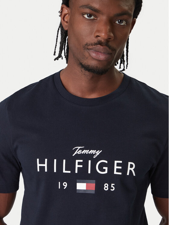 Tommy Hilfiger Tommy Hilfiger T-Shirt Brand Love MW0MW41455 Granatowy Regular Fit