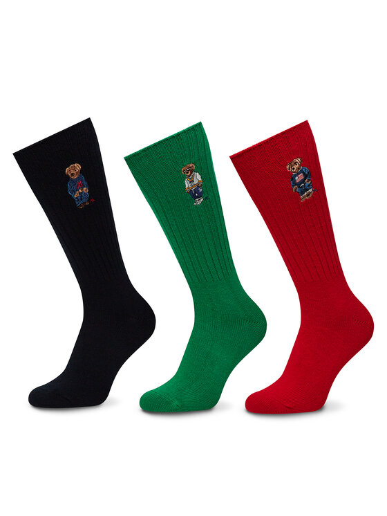 Set de 3 perechi de șosete lungi pentru bărbați Polo Ralph Lauren 449973049001 Colorat