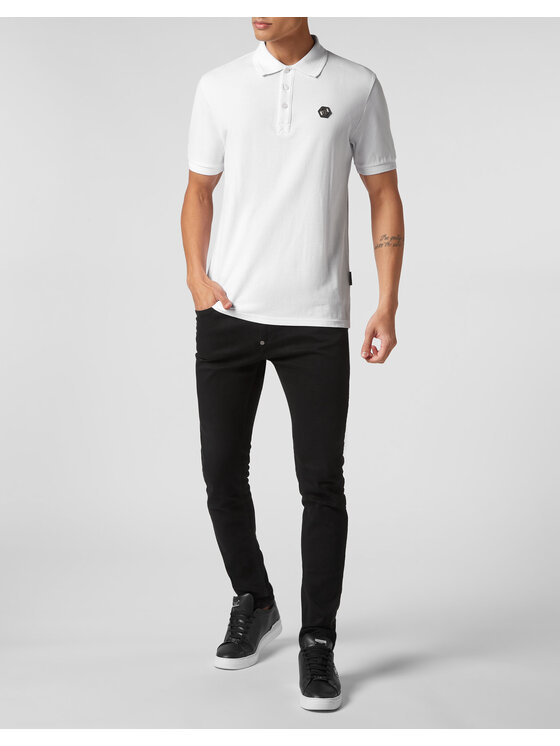 PHILIPP PLEIN PHILIPP PLEIN Polo 2527 Biały Slim Fit