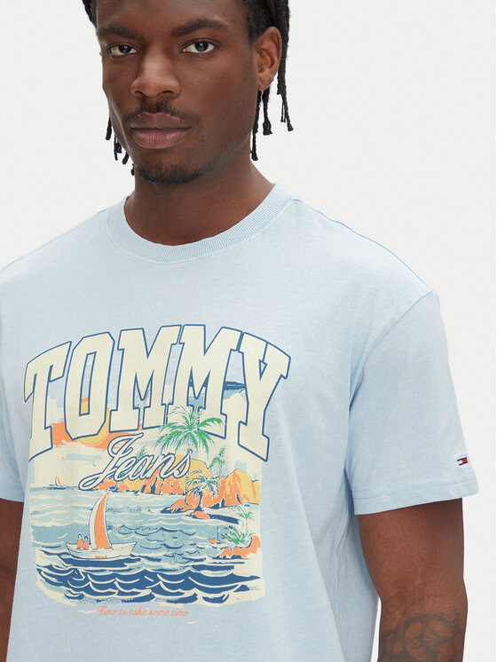 Tommy Jeans Tommy Jeans T-krekls Arch Sailing DM0DM21867 Gaiši zils Relaxed Fit