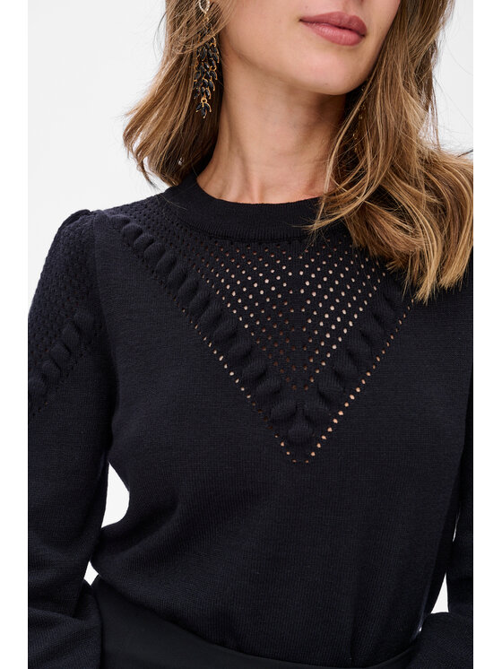 blue shadow blue shadow Sweter Damira Czarny Regular Fit