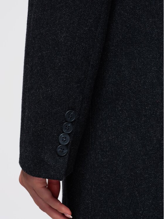 Ombre Ombre Płaszcz przejściowy OW-COLC-0130 Czarny Relaxed Fit