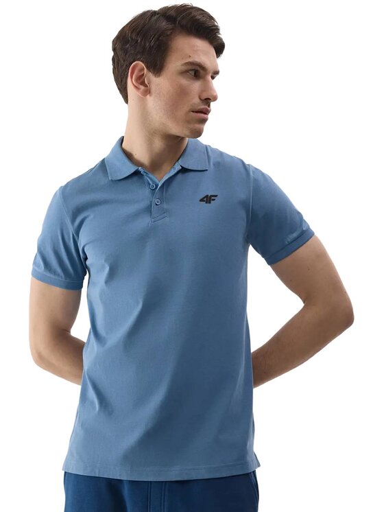 4F 4F Polokošeľa 4FWSS25TPTSM706-32S Modrá Regular Fit