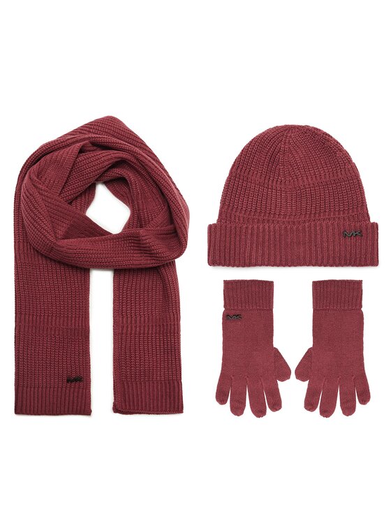 Michael Kors Set kapa, šal in rokavice 2934187 Bordo rdeča