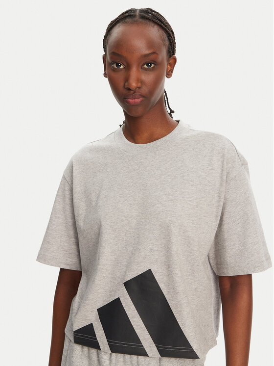adidas adidas T-shirt Essentials Big Logo Boyfriend JG8738 Siva Loose Fit