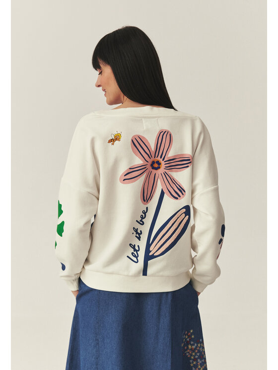 TATUUM Tatuum Mikina RISAF Biela Loose Fit