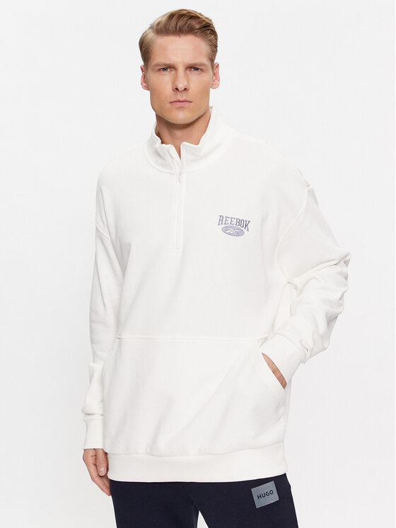 Reebok Bluză Archive Essentials IK6128 Alb Regular Fit