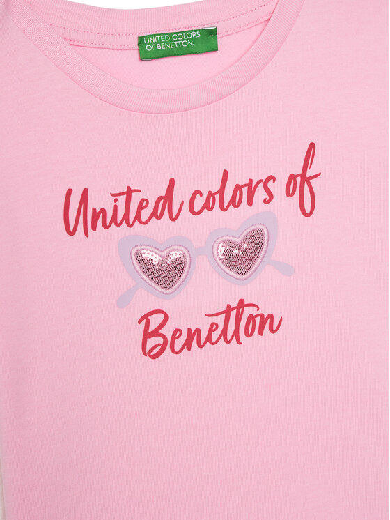 United Colors Of Benetton United Colors Of Benetton Marškinėliai 3I1XG10JB Rožinė Regular Fit
