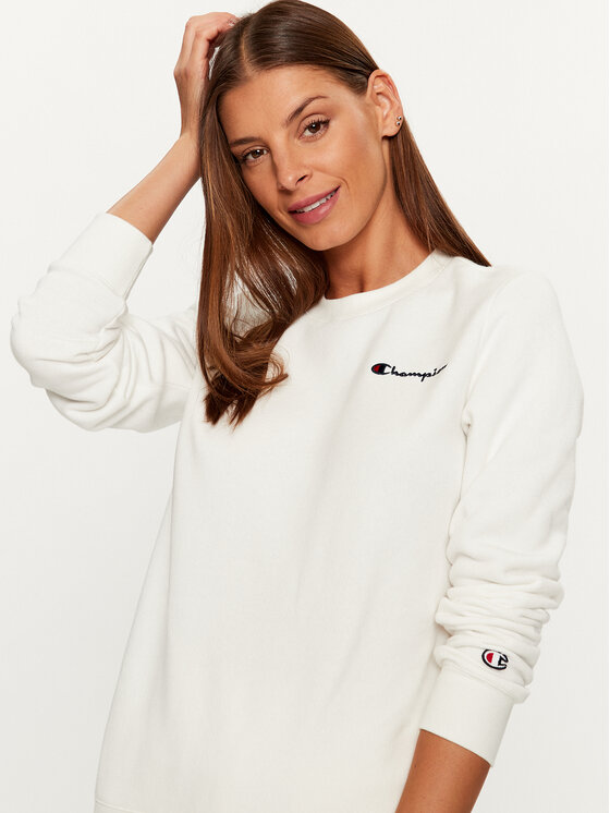 White champion hoodie crewneck 2025